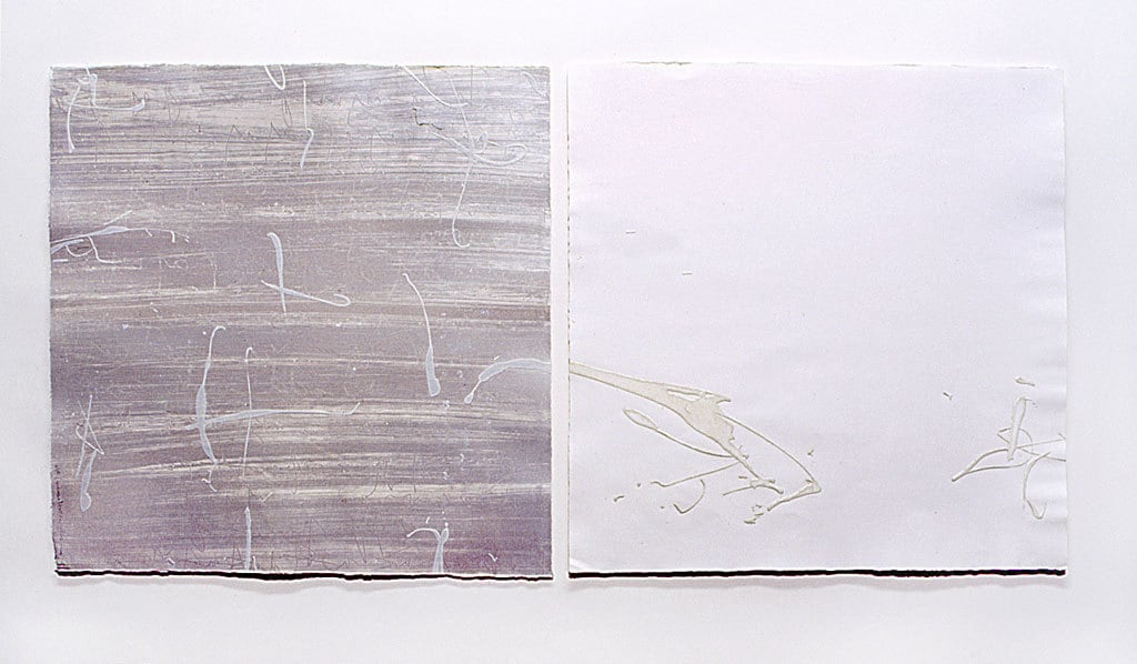 Moonscript, Embossed lithograph, Dyptich, 140 x 56 cm, Limited edition of 16, Printed as Co-edition with EPW (2001) The Japanese Suite