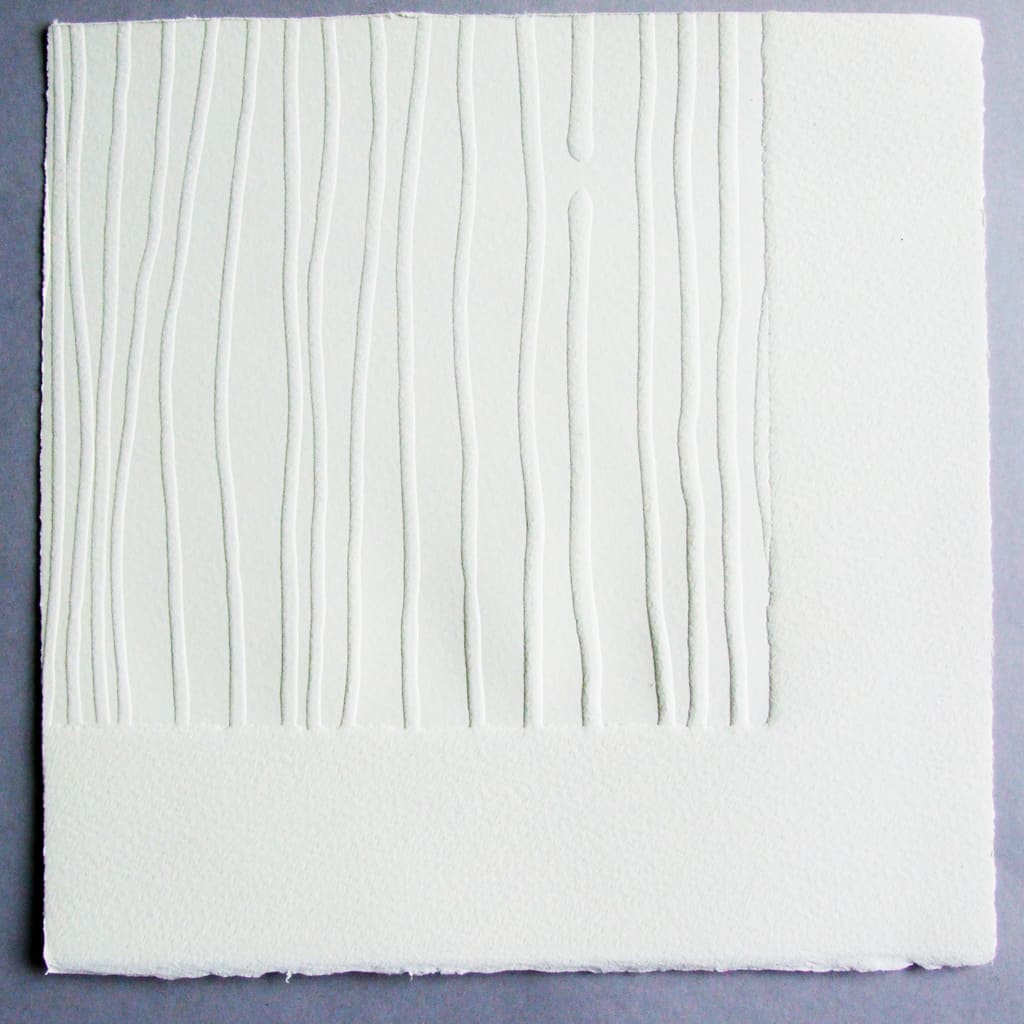 Imprint, 26 x 26 cm, blind emboss, limited edition of 6, signed and numbered on reverse
